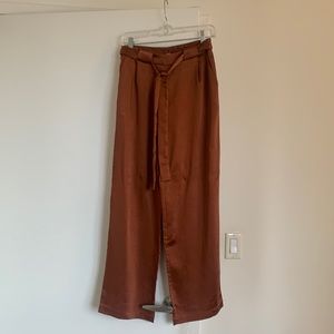 Rust silk pants